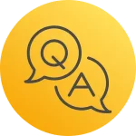 icon-fragen-und-antworten-coaching Icon: Zwei Sprechblasen mit den Buchstaben Q und A, stellvertretend für Frage-und-Antwort-Runden.